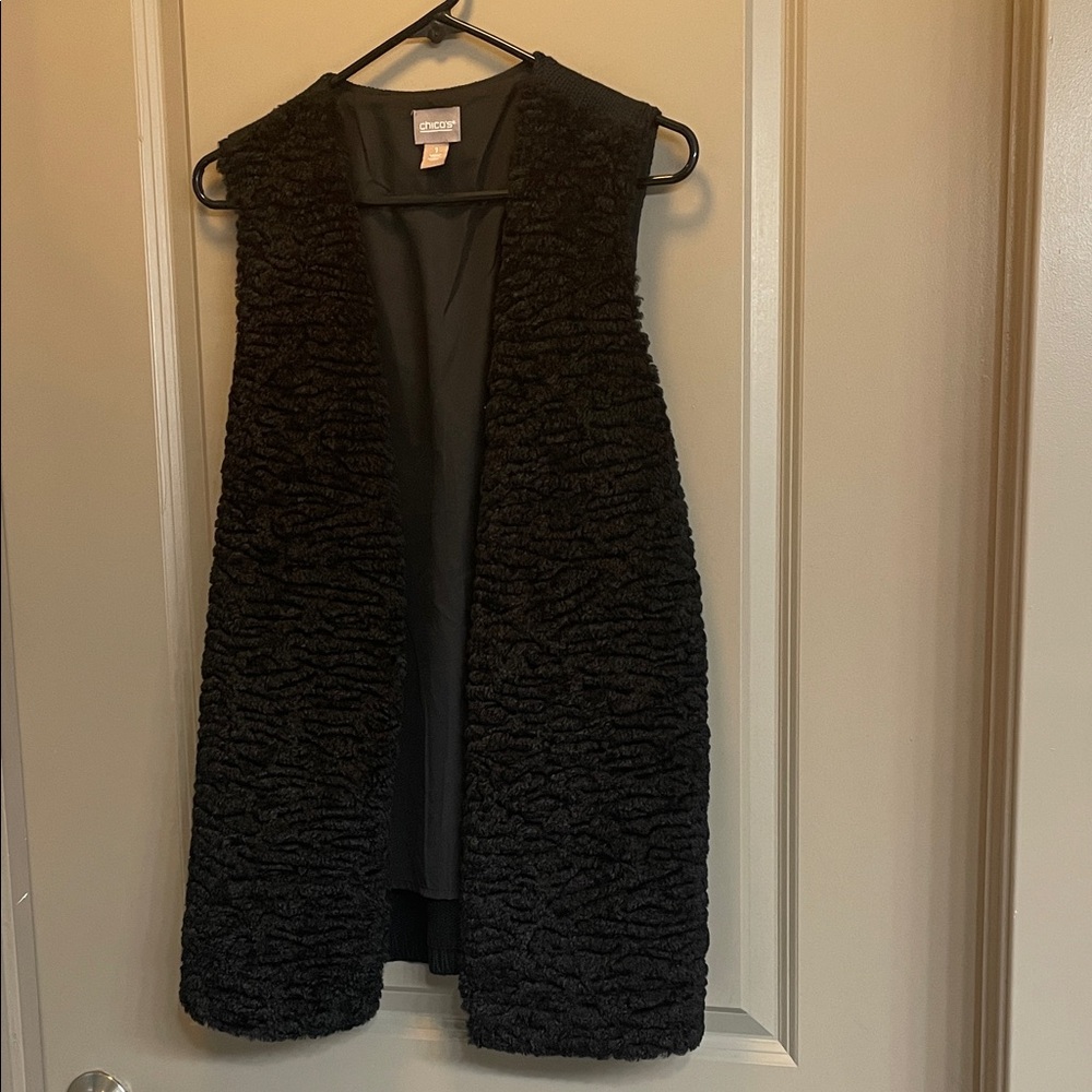 Chico's Elegant Black Textured Vest
